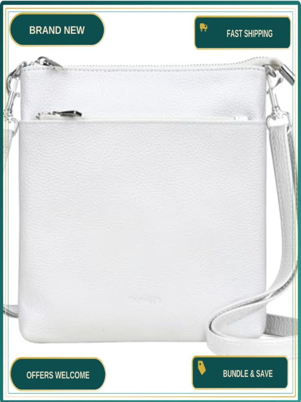 Genuine Leather Crossbody Bag Small Travel Purse Adjustable Strap